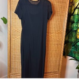 SHEIN Classic Black Midi Dress